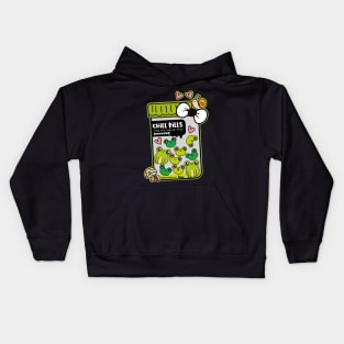 chill pills cute frog pills cartoon Kids Hoodie